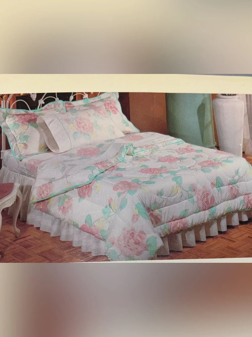 Vtg Springmaid Mostly Cotton Queen Floral Flat Sheet New in‎ Package70s 80s